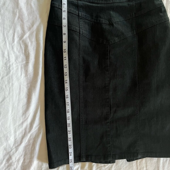 VTG Nanette Lepore Black Denim Classic Pencil Skirt Made in the USA Size 8 - Picture 7 of 13